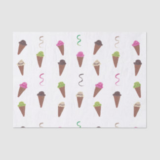 Mousseline Cones et rubans de crème glacée Papier Tissu Anniv