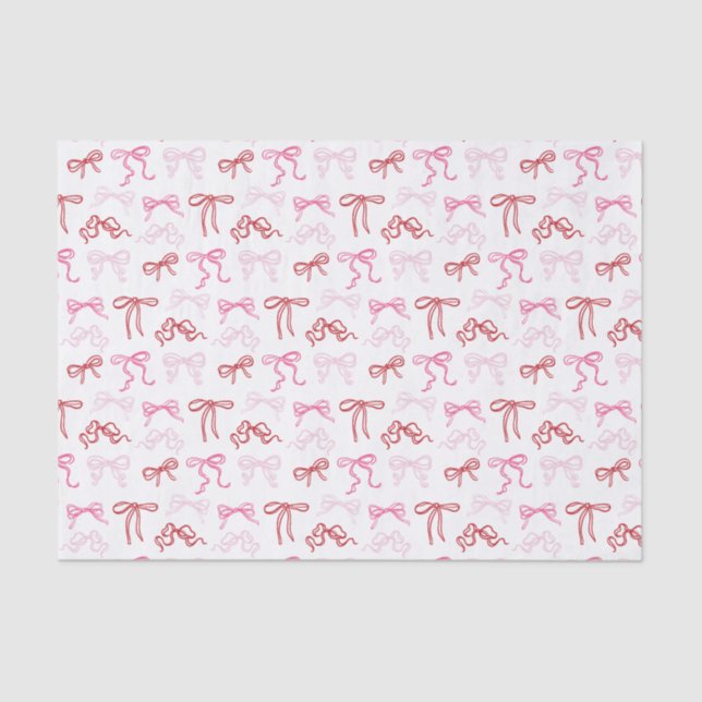 Mousseline Coquette rose et rouge arc papier motif tissu (Recto)