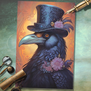 Mousseline Corbeau avec chapeau supérieur 3 découpage papier