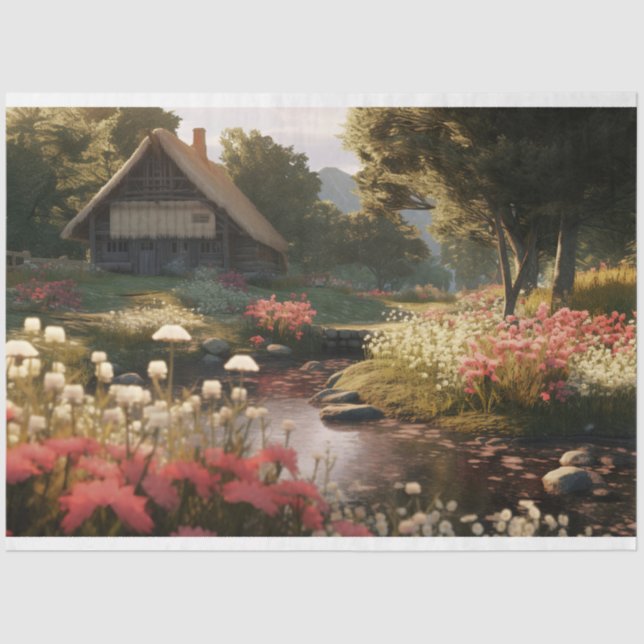 Mousseline Cottage enchanté 2 Papier de découpage (Recto)