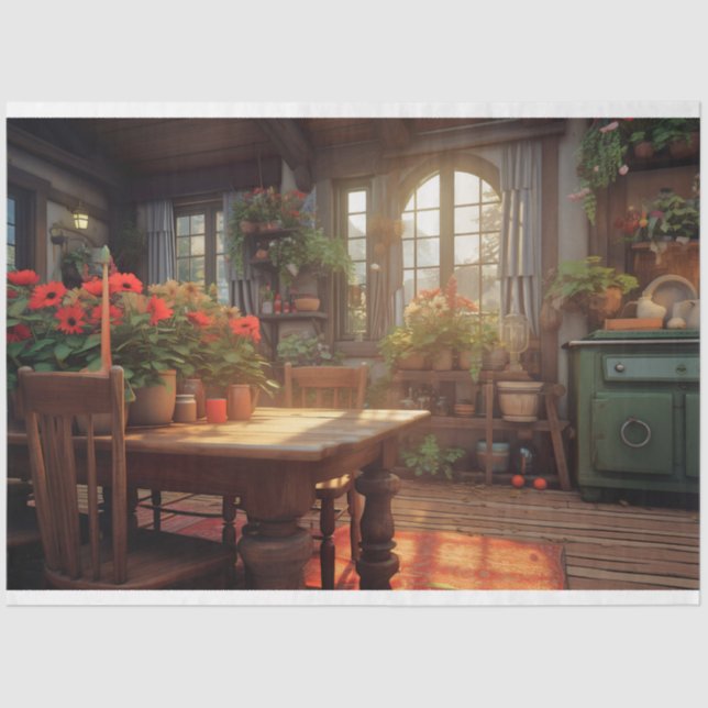 Mousseline Cottage enchanté 4 Papier de découpage (Recto)