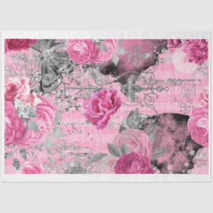 Mousseline Couture en verre rose et noir Shabby 4 papier déco