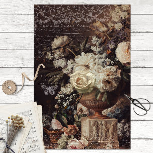 Mousseline Crème vintage et papier tissu de découpage Brown