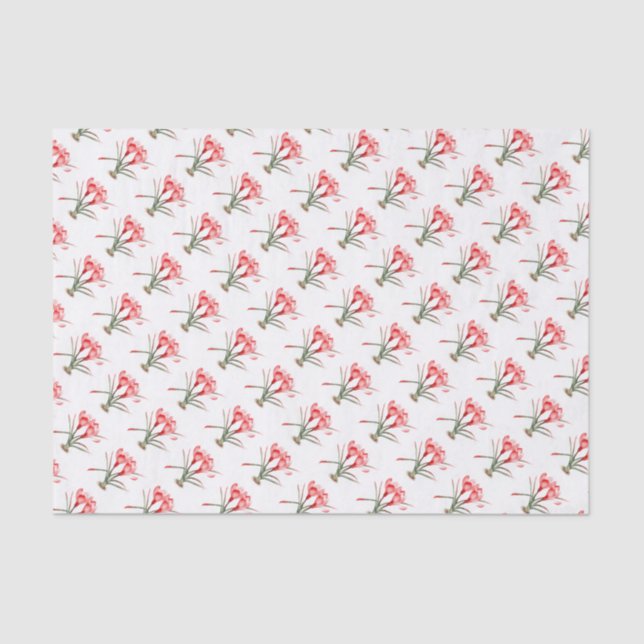 Mousseline crocus orange rouge aquarelle papier tissu (Recto)