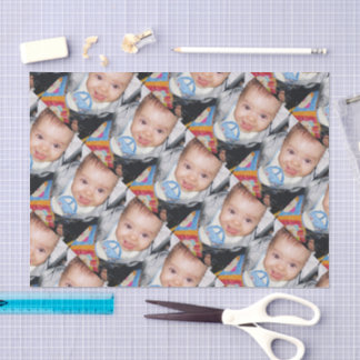 Mousseline Customisez-le avec votre motif photo Papier Tissu