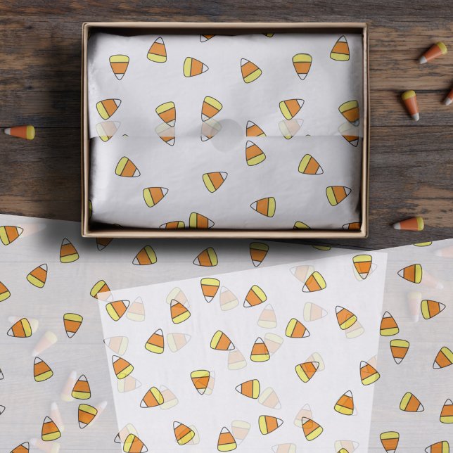 Mousseline Cute bonbon Corn Candies Halloween Tissu Papier (Cute Candy Corn Candies Pattern Tissue Paper just for you)