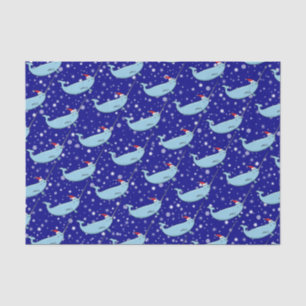 Mousseline Cute Narwhal à Santa Hat Motif papier d'enveloppem