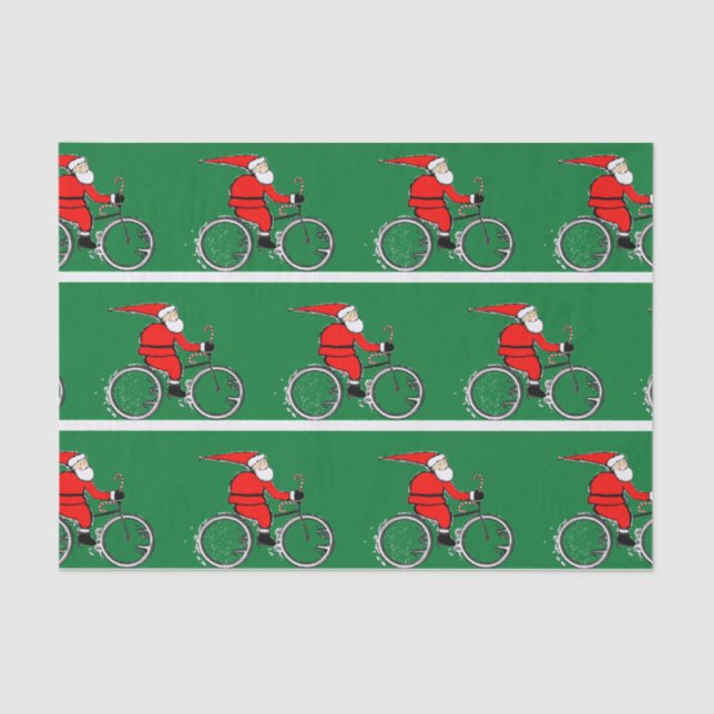 Mousseline Cyclisme Noël Vacances Biker Tissu Papier (Recto)