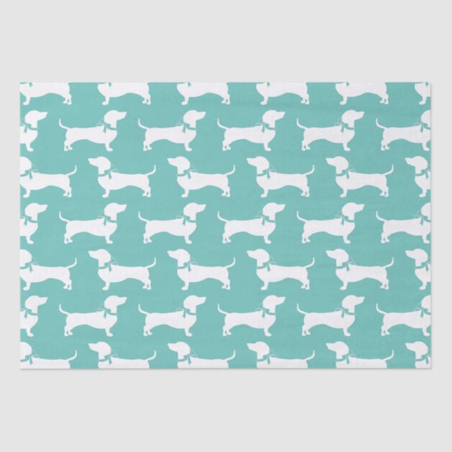 Mousseline Dachshund Wiener Chien Chien Puppy Tissu Papier (Recto)