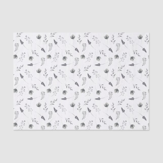 Mousseline Dainty Blue Floral | Papier Tissu Imprimé Personna (Recto)