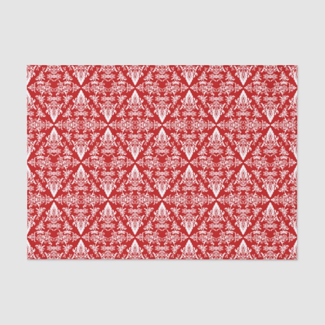 Mousseline Damask 01 Papier rouge-blanc-papier (Recto)