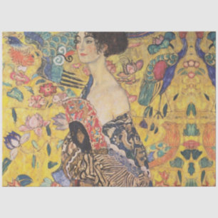 Mousseline Dame Klimt Avec Papier De Découpage Du Ventilateur