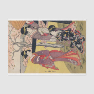 Mousseline DAMES JAPONAISES AVEC BLOSSOM DE FROMAGE Papier Ti
