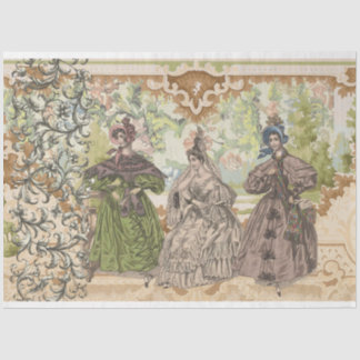Mousseline Dames, Mode et Fleurs Découpage Tissu Papier