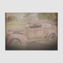 Découpage en papier de tissu de voiture Vintage