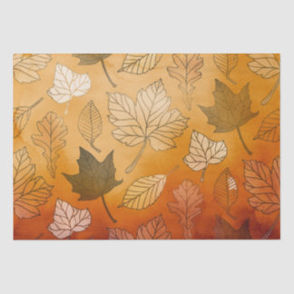 Mousseline Découpage Feuilles Automne Papier Tissu