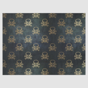Mousseline Découpage Motif de crânes d'or 20x30 papier de tis