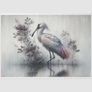 Mousseline Découpage, Oiseau de spatule, Papier de tissus