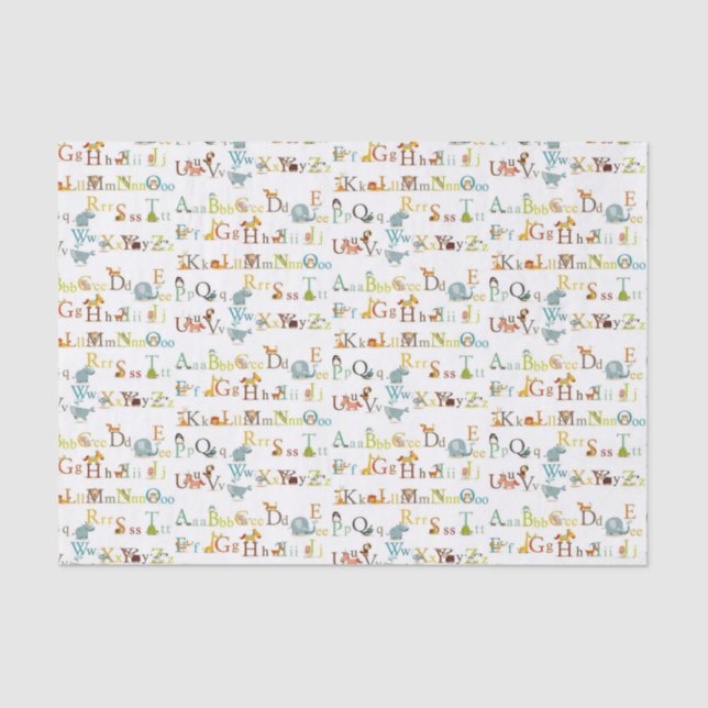 Mousseline Découpage papier de tissus - Alphabet coloré (Recto)