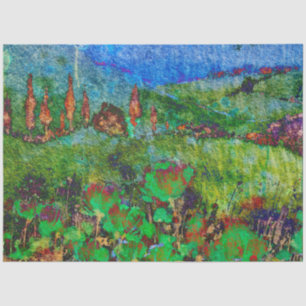 Mousseline Découpage papier de tissus Van Gogh Style Paysage