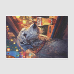 Mousseline Découpage Wolfhound irlandais au papier de tissu à