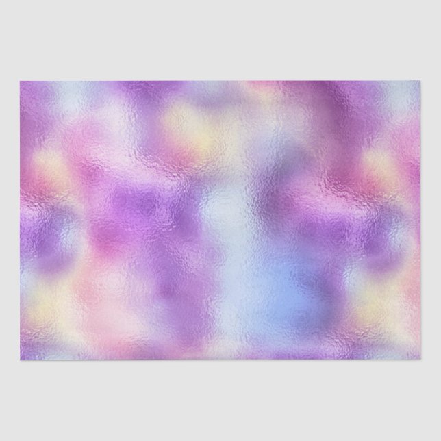 Mousseline Dégradé de papier d'aluminium irisé violet élégant (Recto)