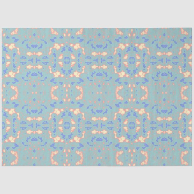 Mousseline Délicat dans le Citron vert or bleu Tissu Papier (Recto)