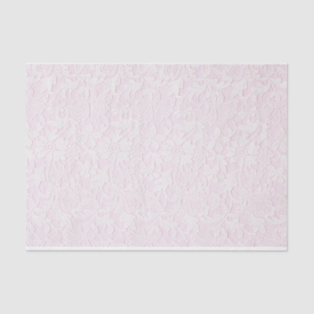 Mousseline Dentelle blanche sur le rose, 10" x 15" papier de (Recto)