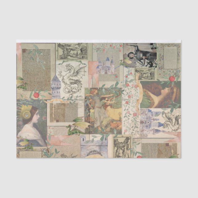 Mousseline Déposez Votre Propre Papier Tissu Dragon (Recto)