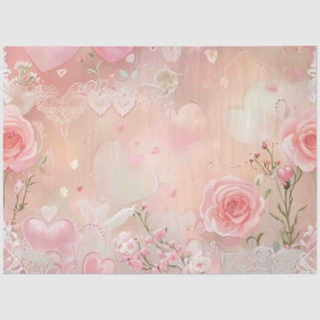 Mousseline Des ailes de papier et des roses (Recto)