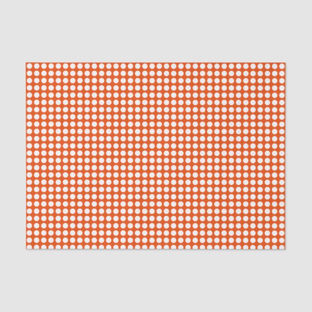 Mousseline Des points blancs sur un papier tissus orange vif (Recto)