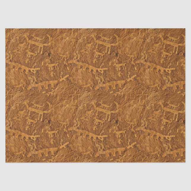 Mousseline Dessins de grotte Tissu ou papier de découpage (Recto)