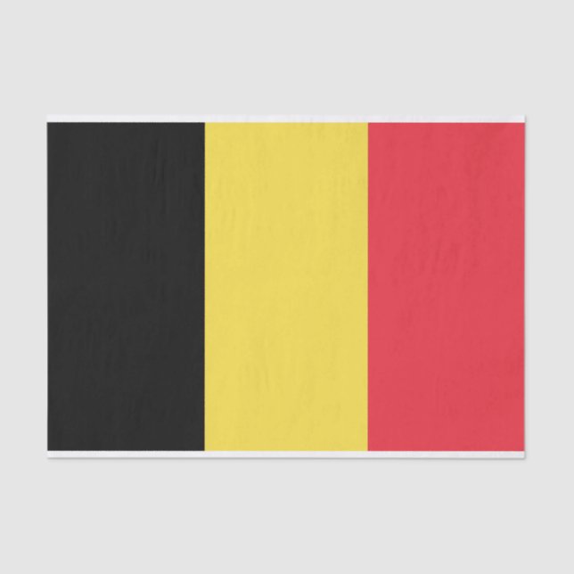 Mousseline Drapeau de Belgique Papier Tissu (Recto)