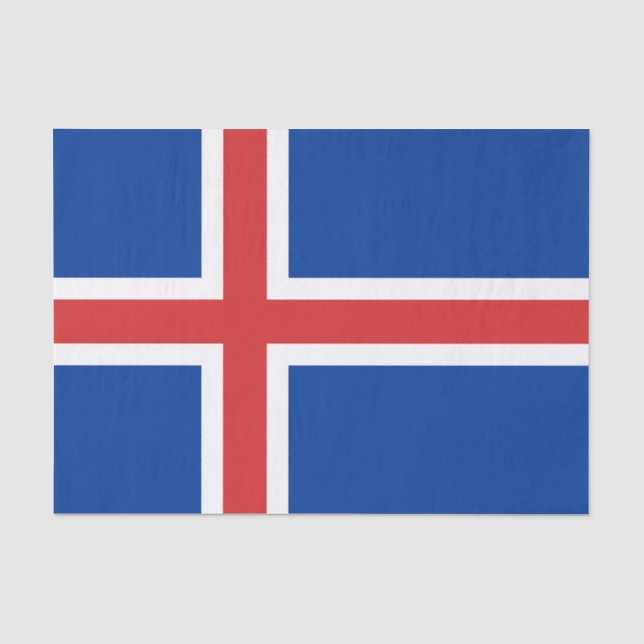 Mousseline Drapeau de l'Islande Papier de tissus (Recto)