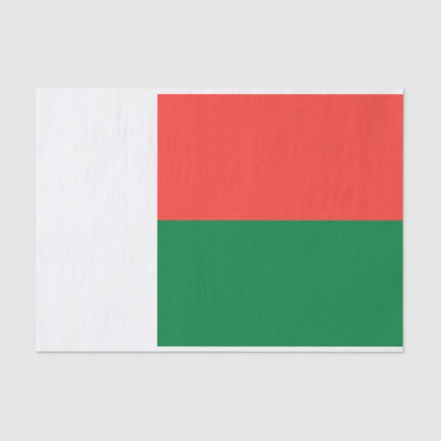 Mousseline Drapeau de Madagascar papier de tissus (Recto)
