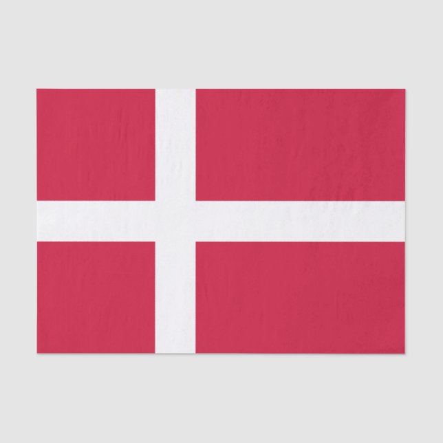 Mousseline Drapeau du Danemark Papier Tissu (Recto)