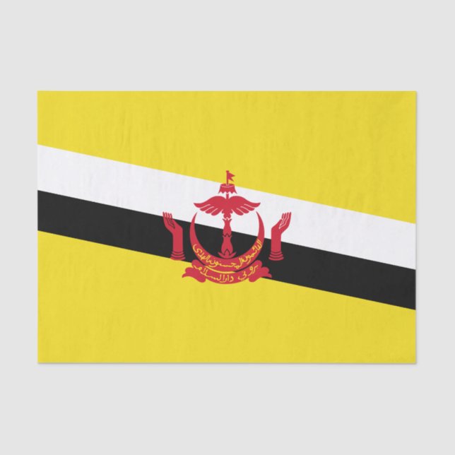 Mousseline Drapeau patriotique Brunei papier de tissus (Recto)
