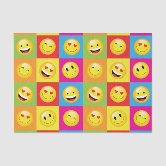 Mousseline Drôle Happy Emoji Smilie face aux enfants papier d (Recto)