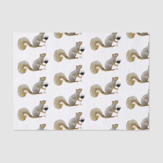 Mousseline Écureuil avec papier de fond de vin (Recto)