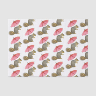 Mousseline Écureuil Pink Parasol Papier Tissu