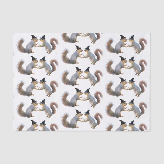 Mousseline Écureuils sorciers papier (Recto)