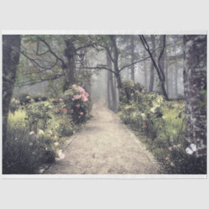 Mousseline Eerie Victorian Garden Path Decoupage Tissu Papier