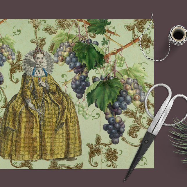 Mousseline Élégance du vignoble Dédoupage Papier de tissus (Créateur téléchargé)