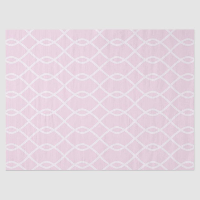 Mousseline ELÉGANT MOTIF WAVE - Papier Tissu Rose doux (Recto)
