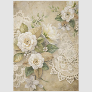 Mousseline Élégant papier de fond floral blanc