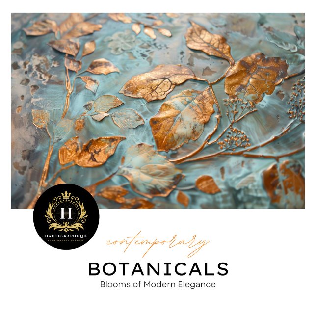 Mousseline Élégant papier de tissus botanique en cuivre (Créateur téléchargé)