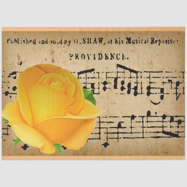 Mousseline Élégant papier de tissus fleuri Vintage Rose (Recto)