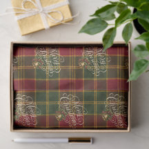 Élégant papier tissue Noël plaid tartan cadeau 
