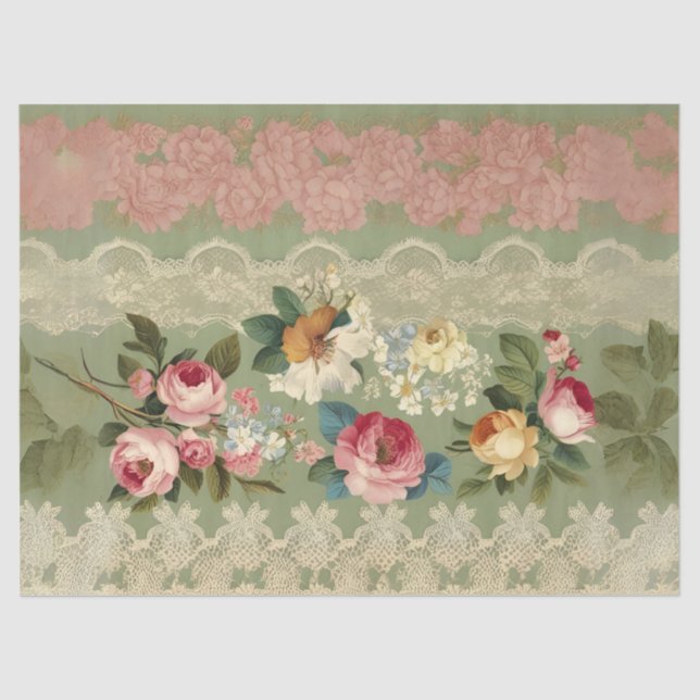 Mousseline Élégantes bandes de papier tissu de découpage Vint (Recto)