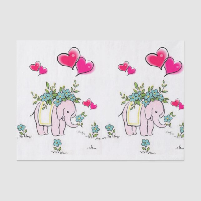 Mousseline Eléphant en papier de tissus (Recto)